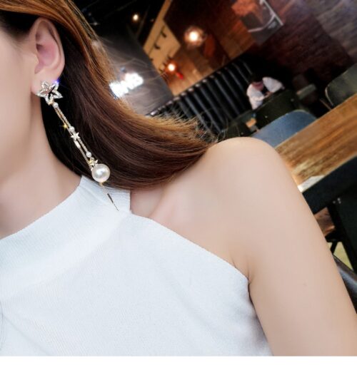 Wish Upon A Star | Asymmetrical Crystal Stud Dangle Earrings - Image 6