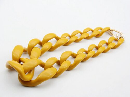 Designer Acrylic Chunky Chain Choker Statement Necklace - Image 4
