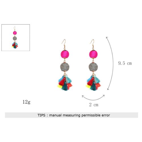 Having a Ball In Miami | Colorful Tiny Tassel Earrings - Image 5