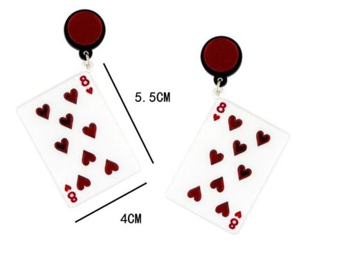 Love 8 Day Weeks | Las Vegas Playing Card Acrylic Earrings - Image 2