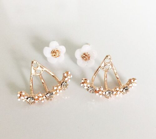 Oopsy Daisy Earrings w/ Ear Jacket - Image 2