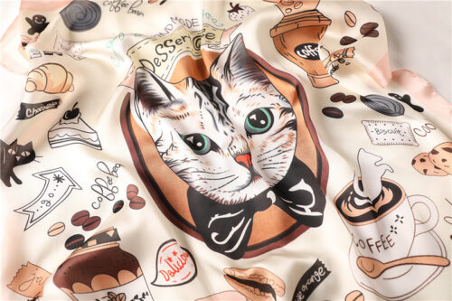 Cafe Au Lait Cats | Cool Cat & Coffee Lovers Scarf, Bandana - Image 3