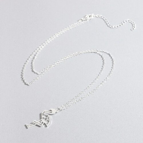 Geometric Flamingo Necklace (Silver) - Image 2