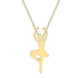 14KT GOLD PLATED BALLERINA BALLET DANCER NECKLACE