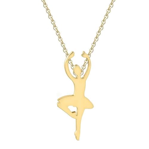 14KT GOLD PLATED BALLERINA BALLET DANCER NECKLACE
