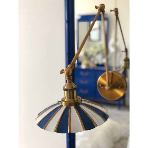 Custom Chinoiserie Swing Arm Lamp on Bali Hai Pagoda Mirror - Image 4