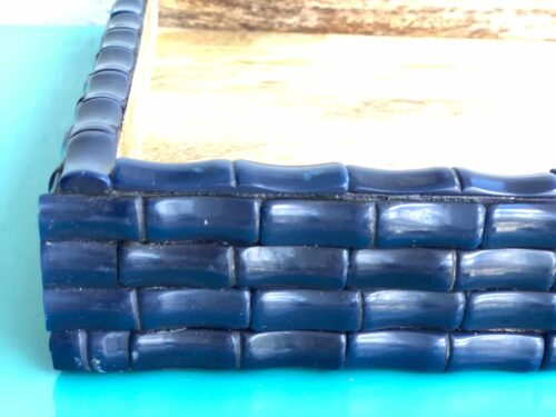 Navy Wood & Acrylic Bamboo Tray - Image 5