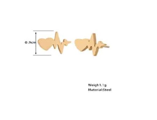 Heartbeat Stud Earrings | Gifts For Nurses & Doctors - Image 3
