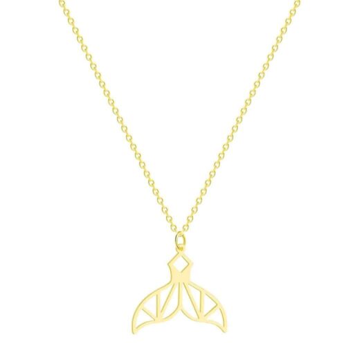 Beautiful Geometric #1 Mermaid Tale Gold Necklace