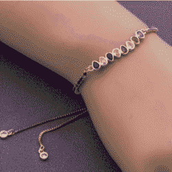 Colorful Teardrop Cubic Zirconia Adjustable Bracelet