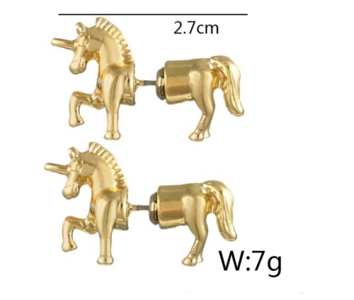 The Marching Forward Unicorn Stud Earrings With Push Back Design - Image 7