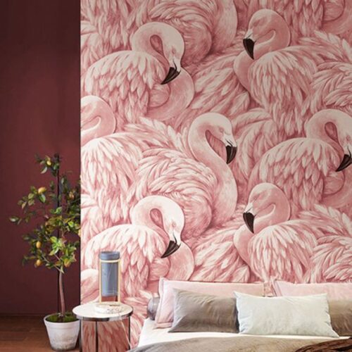 Flock Together Flamingos | Tropical Flamingo Wallpaper Double Roll - Image 5