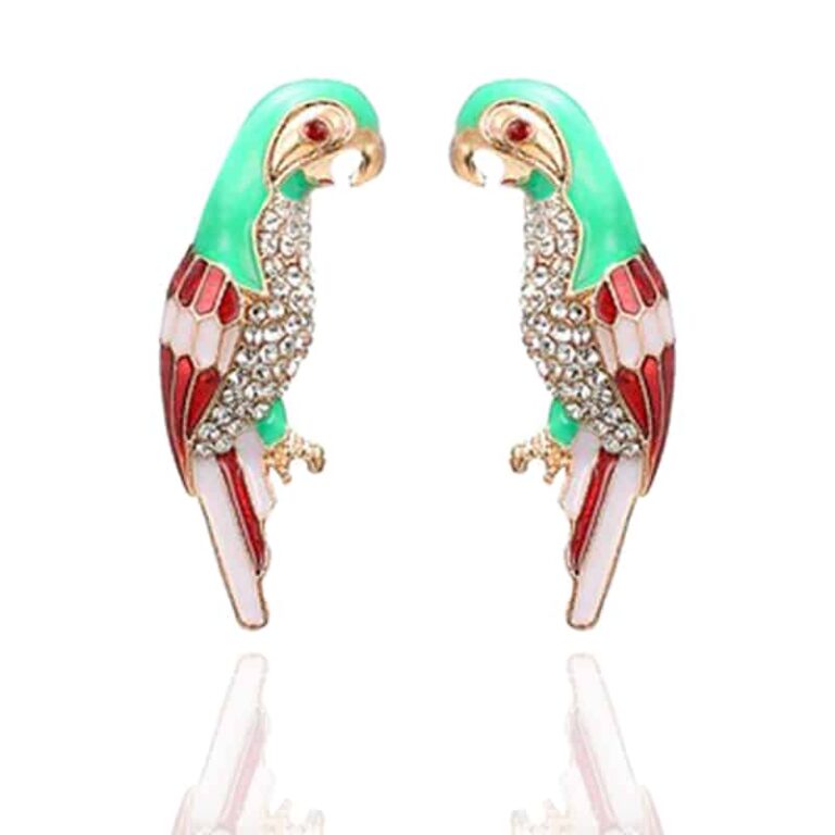 Polly Parrot Earrings w/ Rhinestones