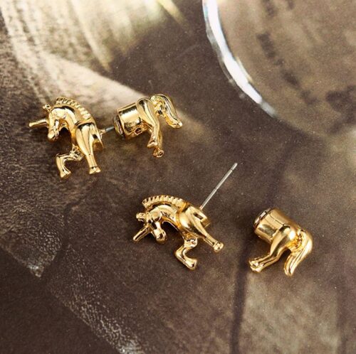 The Marching Forward Unicorn Stud Earrings With Push Back Design - Image 3