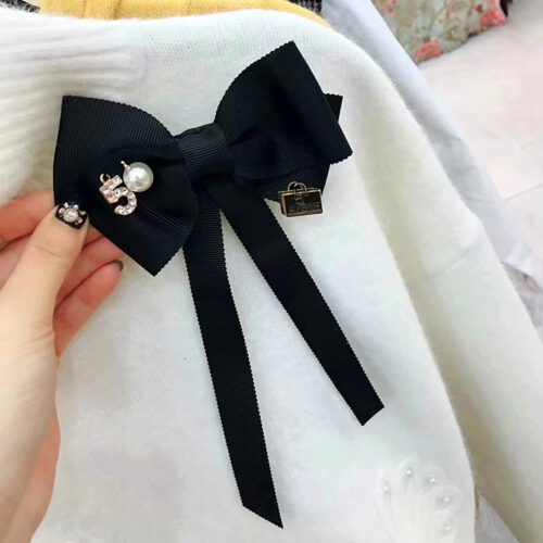 No. 5 Classic Black Bowtie For Blouses or Home Decor - Image 2