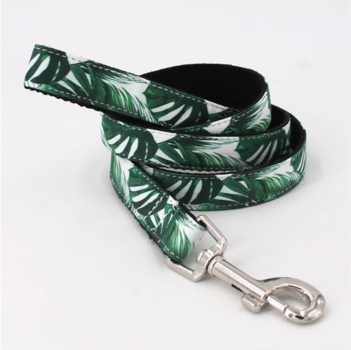 Miami Palms Dog Bow Tie | Tropical Leaves Dog Collar & Leash - Image 4