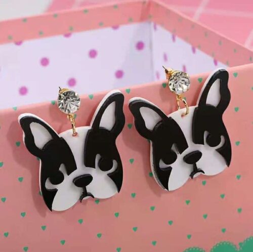Frenchie Floyd French Bulldog Acrylic Earrings - Image 3