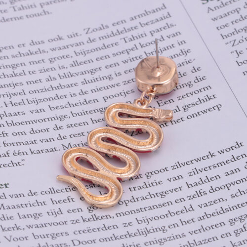 #1 Exotic Sly As a Snake | Red, White, Black Snake Earrings - Image 3