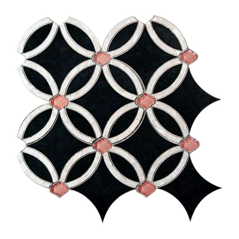 Moonlight In Paris | Art Deco Water Jet Marble Geometric Tile