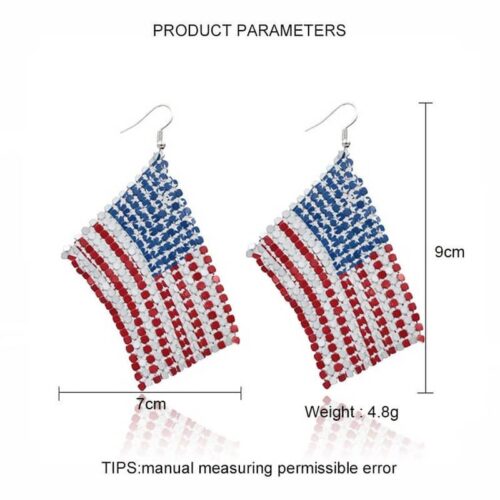 #1 American Flag Earrings | American Flag Mesh Earrings | Red White Blue Earrings - Image 4