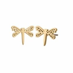 Dragonfly Stud Earrings for Little Girls (Gold)
