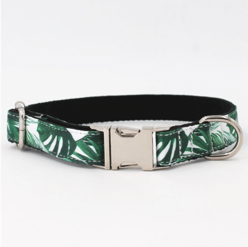 Miami Palms Dog Bow Tie | Tropical Leaves Dog Collar & Leash - Image 5