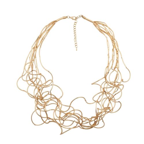 Artistic Curvy Path | Artsy Gold Necklace