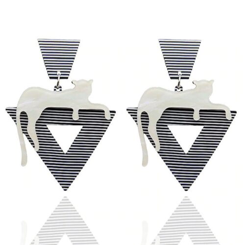 leopard earrings, cat earrings, abstract earrings, triangle earrings, oversized earrings. statement earrings, cat earrings