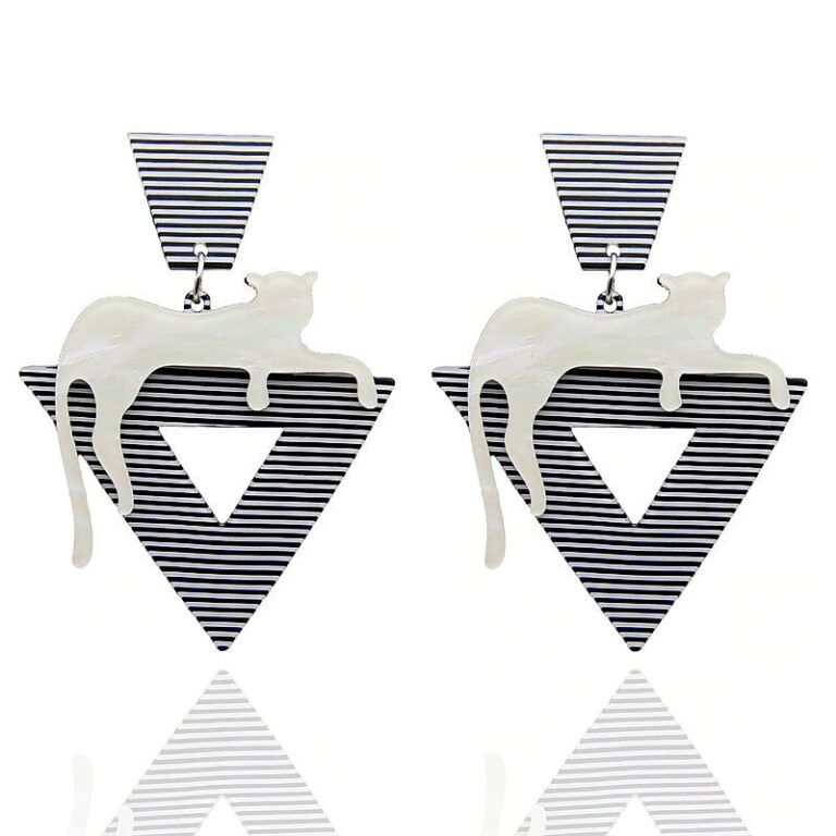 leopard earrings, cat earrings, abstract earrings, triangle earrings, oversized earrings. statement earrings, cat earrings