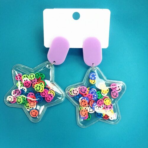 Smiles of Stars | Star Earrings & Smiley Face Earrings - Image 2