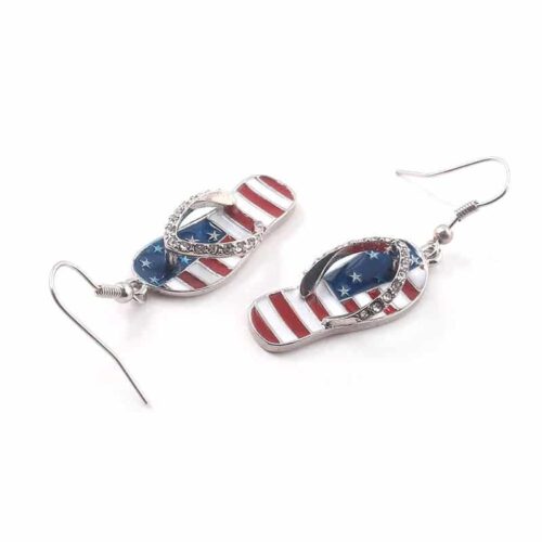 Freedom & Flip Flop American Flag Earrings 4th of July Earrings - Image 3