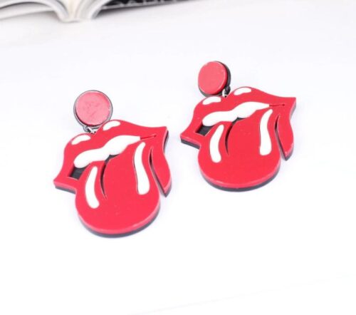 Roll On Stones | Tongue Acrylic Earrings - Image 3