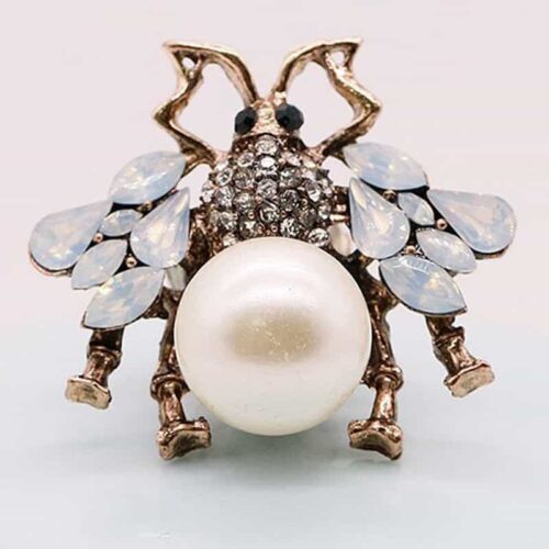 #1 Unique Rhinestone Pearl Bumble Bee Brooch - Image 2