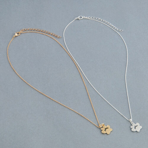 Pet Paw Print Necklace | Pawsitivity Travels a Long Way | Dog Paw Print Necklace | Pet Lover Gift - Image 4