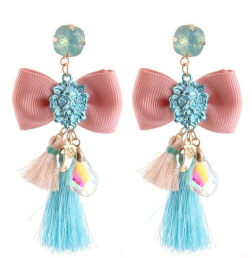 versace style earrings, leopard earrings, tassel earrings, bohemian earrings, tassle earrings