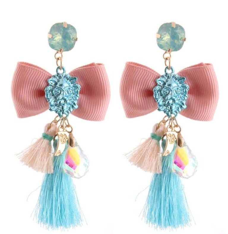 versace style earrings, leopard earrings, tassel earrings, bohemian earrings, tassle earrings