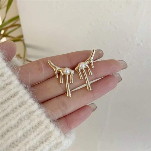 Pearly Paint Dripping Earrings