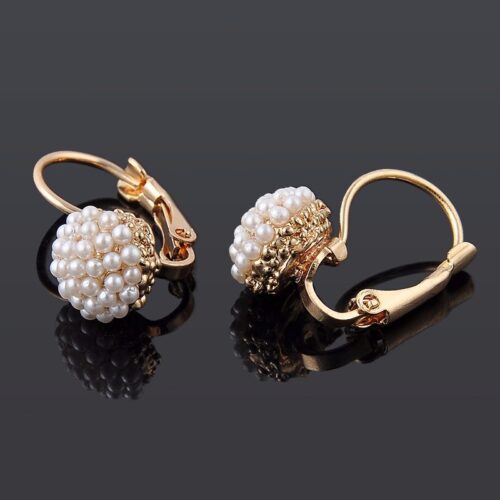 Oceanic Audrey Mini Mesh Pearl Earrings w/ Lever Back Clasps - Image 3