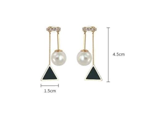 #1 Unique Pendulum Swings | Modern Pearl Designer Earrings | Gold, Black Pearl Earrings - Image 8