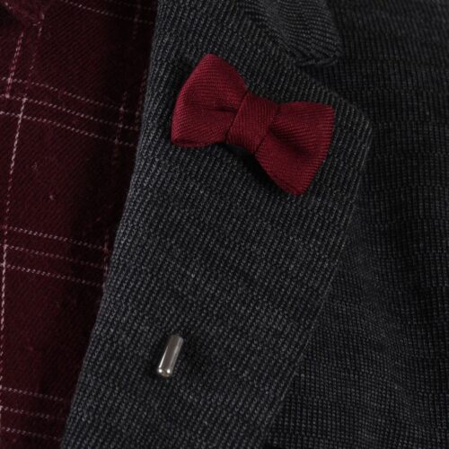 Solid Twill Mini Bow Tie Lapel Pin - Image 5