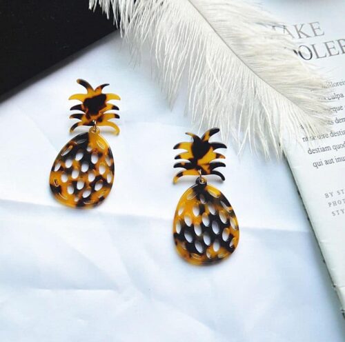 Pineapple Tortoiseshell Designer Earrings - Image 8