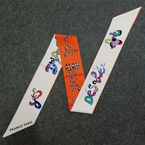 French Artist Lettered "Yes, Important Love" Skinny Scarf - Image 4