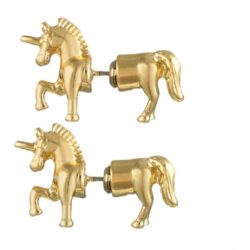 The Marching Forward Unicorn Stud Earrings With Push Back Design
