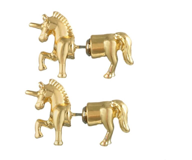 The Marching Forward Unicorn Stud Earrings With Push Back Design