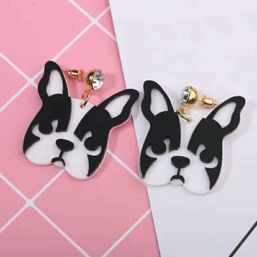 Frenchie Floyd French Bulldog Acrylic Earrings - Image 4