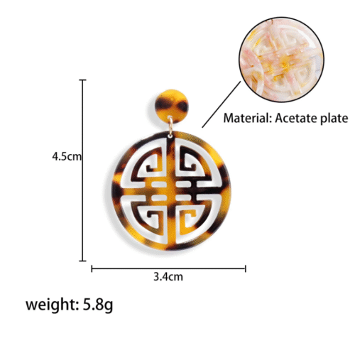 Beautiful Circle Your Life w/ Longevity, the #1 Key To Success | Tortoise Shell Earrings - Image 3