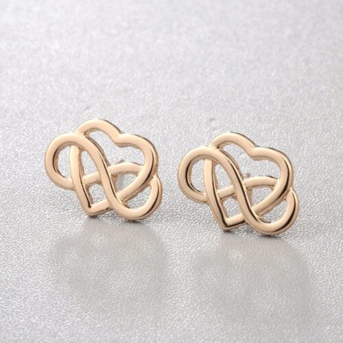 Infinity Stud Heart Earrings | Delicate Heart Earrings | Modern Heart Earrings | Silver Heart Earrings - Image 3