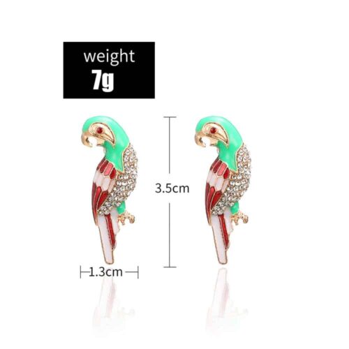 Polly Parrot Earrings w/ Rhinestones - Image 6