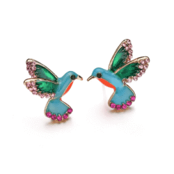 Hummingbird Enamel Earrings
