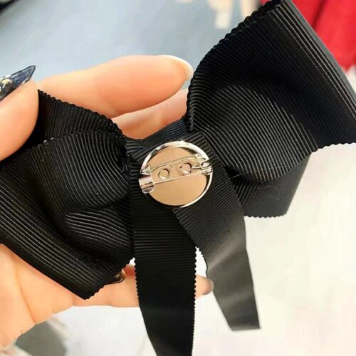 No. 5 Classic Black Bowtie For Blouses or Home Decor - Image 5